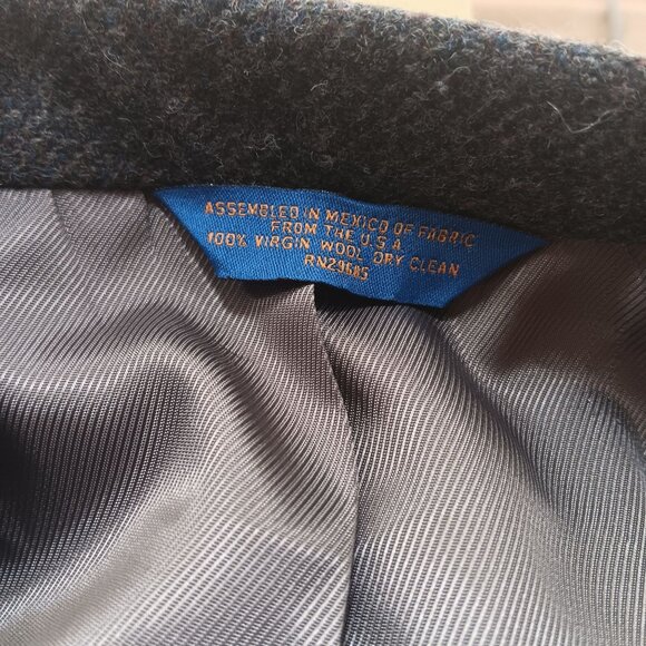 Mens 44 XL Western Blazer Vintage 90's Wool Tweed Leather Elbow Patch Mexico - Picture 10 of 11